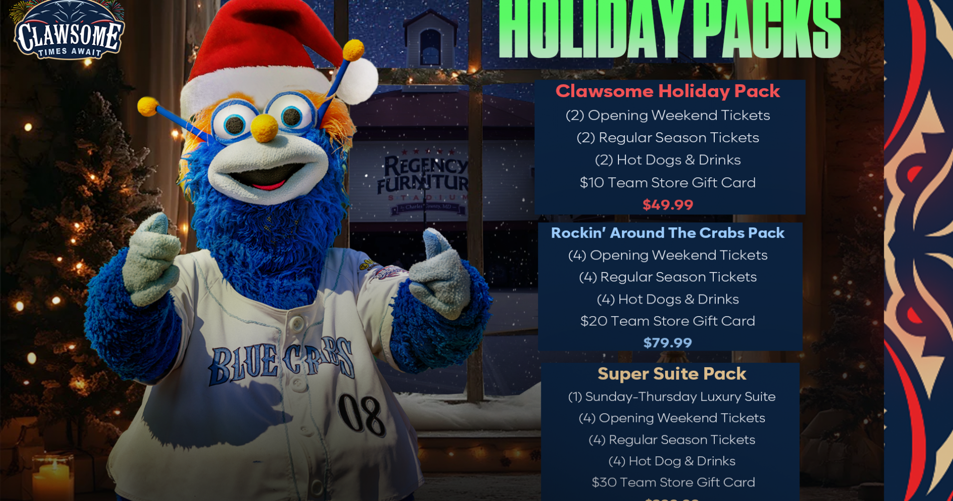 Purchase A Blue Crabs Holiday Pack!